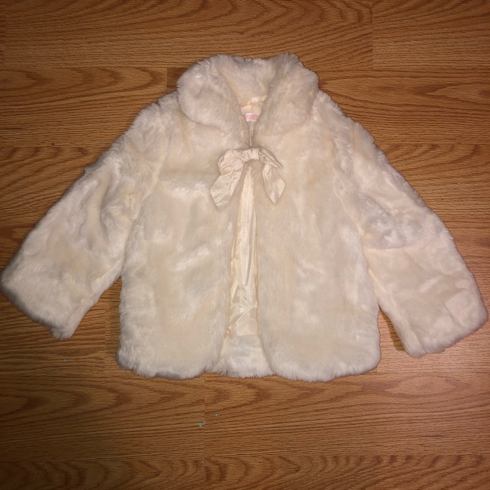 Janie and Jack faux fur coat size 6-12 months